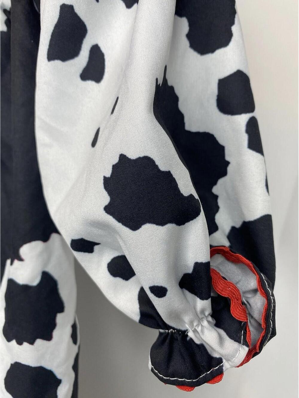 Smocked Cow Print Romper Jumpsuit Boutique Sz  12-28M Baby Girls Halloween - Picture 4 of 10